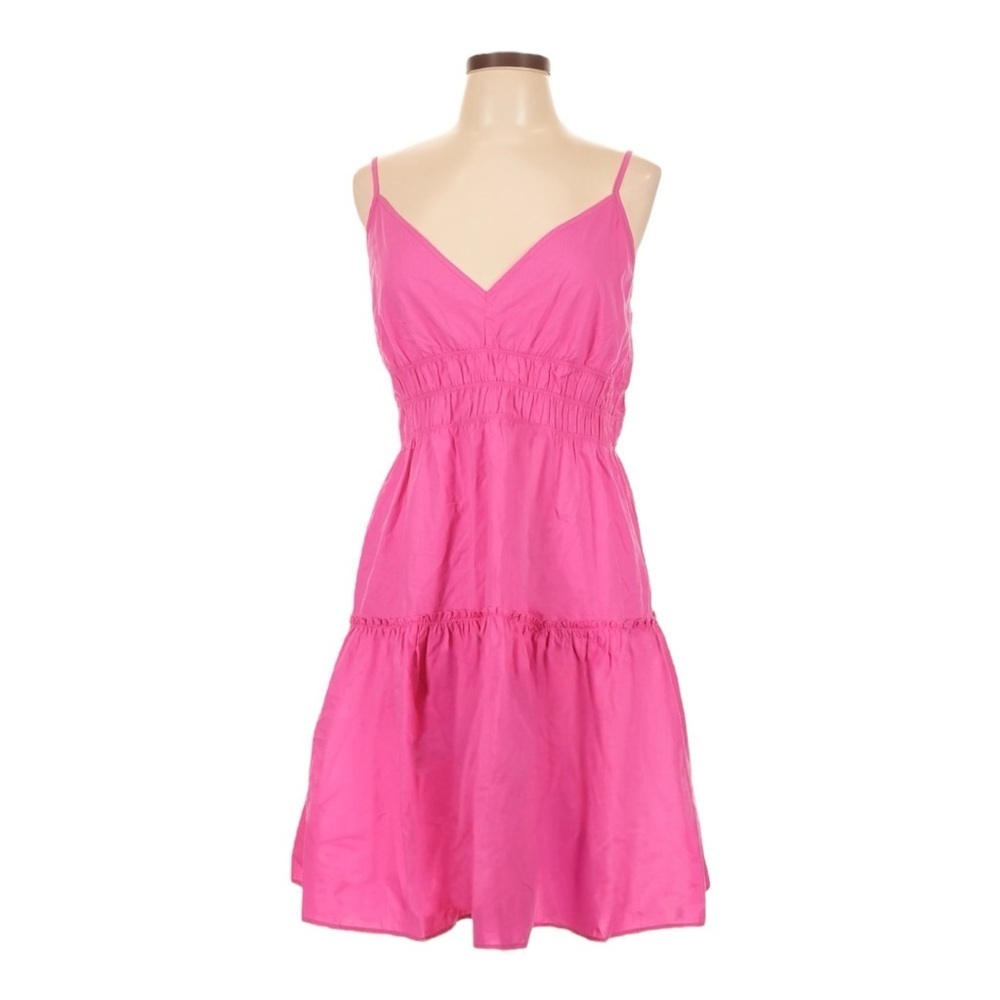 Rails Carmen Dress Azalea Pink Smocked Tiered Mini Sundress Organic Cotton NWT L